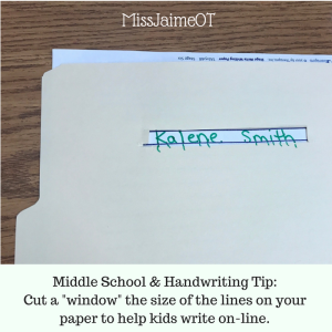 Middle School and Handwriting