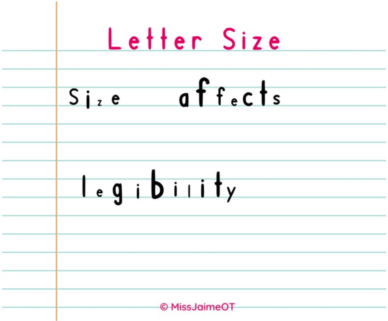 How To Assess Letter Size Miss Jaime O T 