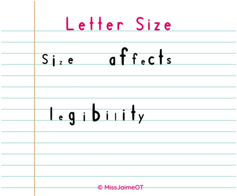 How to Assess Letter Size Miss Jaime, O.T.