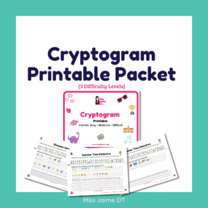 Cryptogram (3 Difficulty Levels) Printable Packet