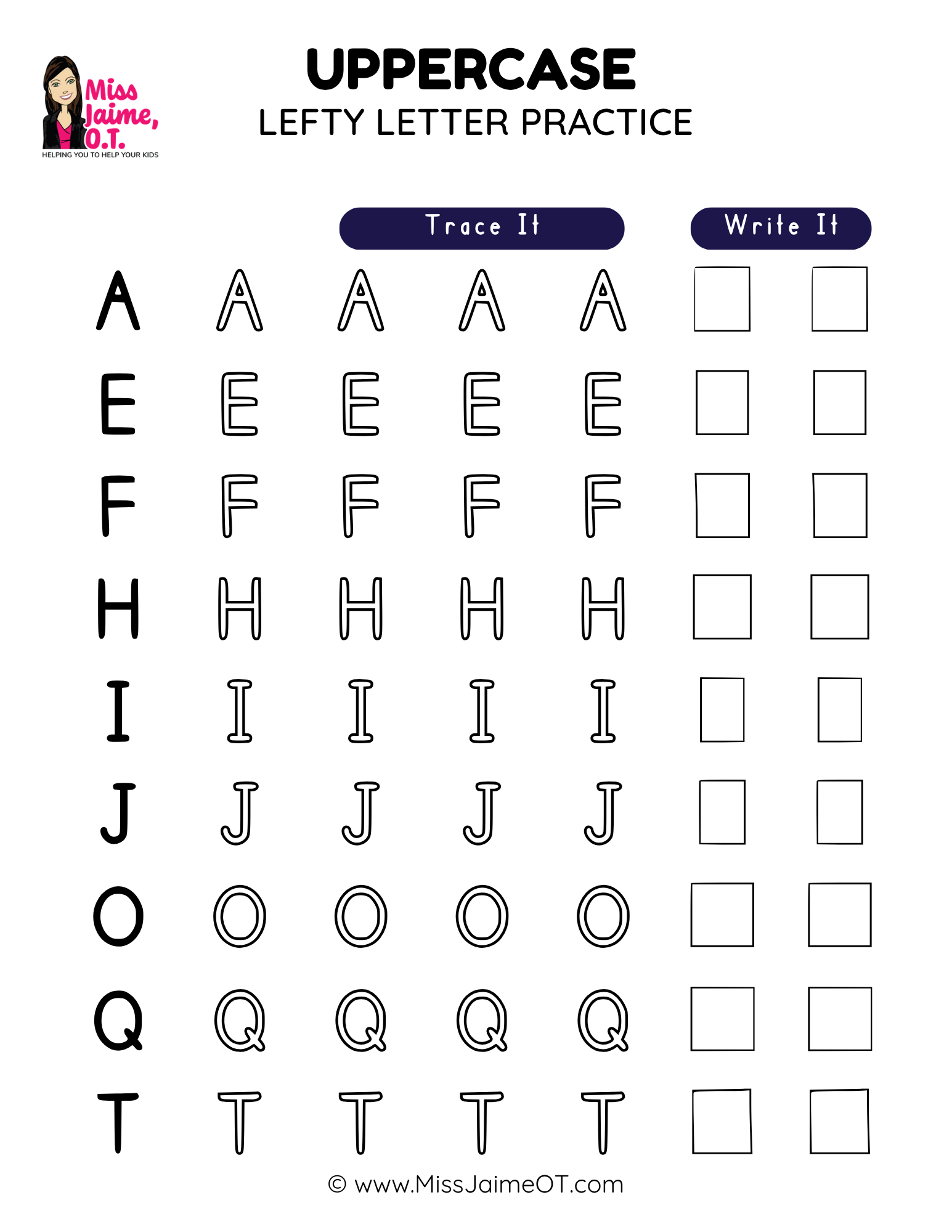Letter Formation Chart for Lefties: Uppercase - Image 5
